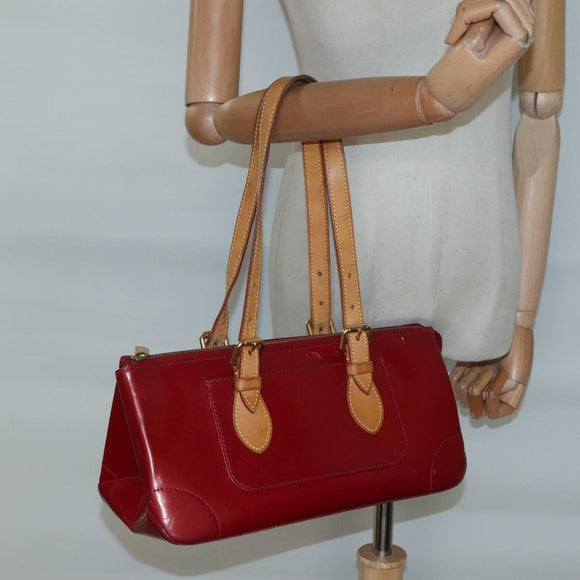 LOUIS VUITTON Vernis Rosewood Avenue Bag Pomme D'amour M93507 LV Auth BA4909
