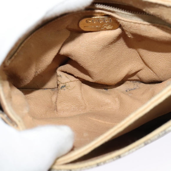 GUCCI GG Plus Supreme Shoulder Bag PVC Beige Gold Auth BA4924