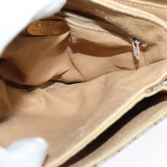 GUCCI GG Plus Supreme Shoulder Bag PVC Beige Gold Auth BA4924