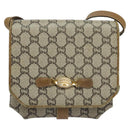 GUCCI GG Plus Supreme Shoulder Bag PVC Beige Gold Auth BA4924-13