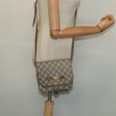 GUCCI GG Plus Supreme Shoulder Bag PVC Beige Gold Auth BA4924-23