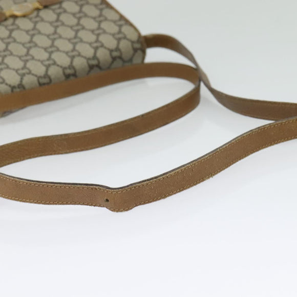 GUCCI GG Plus Supreme Shoulder Bag PVC Beige Gold Auth BA4924