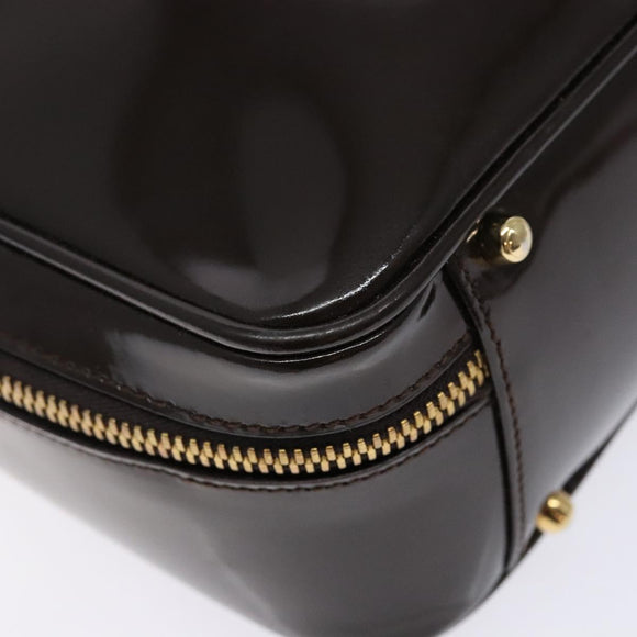 GUCCI Bamboo Vanity Hand Bag Enamel 2way Black Gold 000 2853 0565 0 Auth BA4925