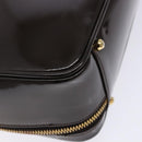 GUCCI Bamboo Vanity Hand Bag Enamel 2way Black Gold 000 2853 0565 0 Auth BA4925-18