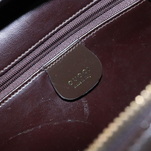 GUCCI Bamboo Vanity Hand Bag Enamel 2way Black Gold 000 2853 0565 0 Auth BA4925