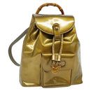 GUCCI Bamboo Backpack Enamel Gold 003 1705 0030 Auth BA4926-1