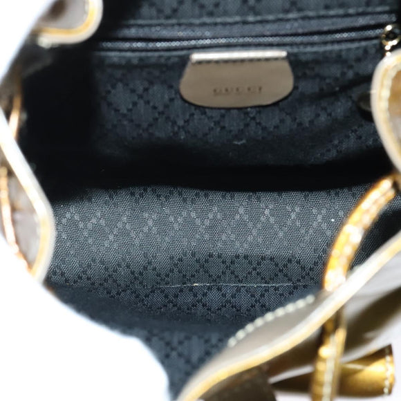 GUCCI Bamboo Backpack Enamel Gold 003 1705 0030 Auth BA4926