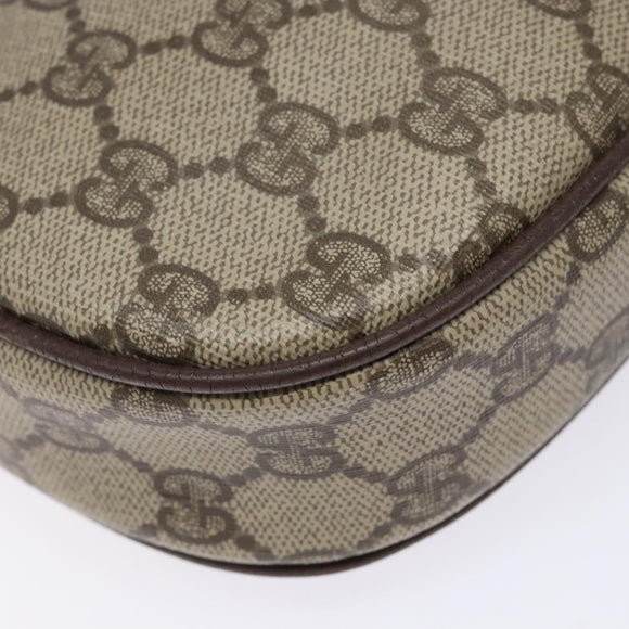 GUCCI GG Supreme Web Sherry Line Shoulder Bag PVC Beige Gold Auth BA4929