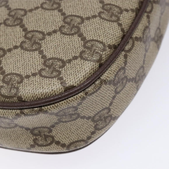 GUCCI GG Supreme Web Sherry Line Shoulder Bag PVC Beige Gold Auth BA4929