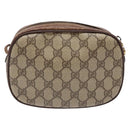 GUCCI GG Supreme Web Sherry Line Shoulder Bag PVC Beige Gold Auth BA4929-3