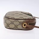 GUCCI GG Supreme Web Sherry Line Shoulder Bag PVC Beige Gold Auth BA4929-4
