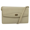 GUCCI Shoulder Bag Leather Beige Gold 004 406 0105 Auth BA4936-1