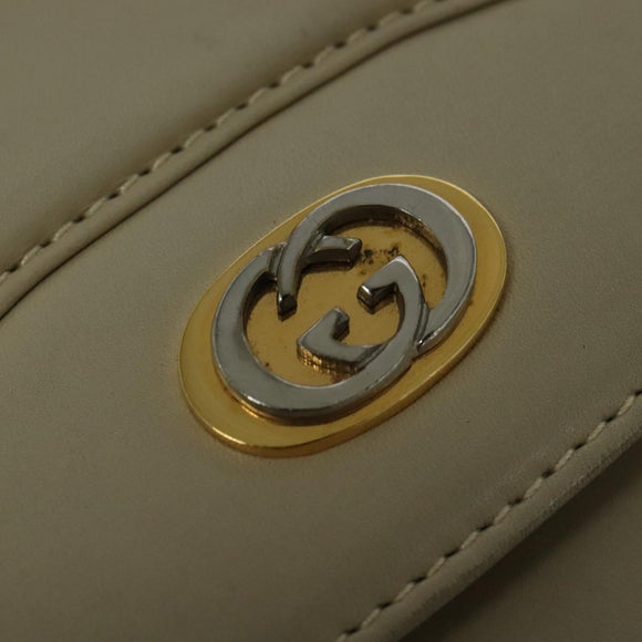GUCCI Shoulder Bag Leather Beige Gold 004 406 0105 Auth BA4936