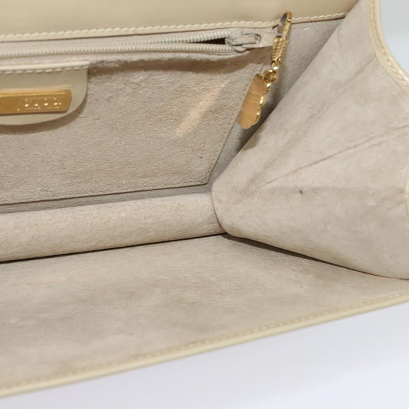 GUCCI Shoulder Bag Leather Beige Gold 004 406 0105 Auth BA4936
