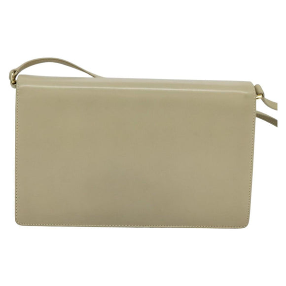 GUCCI Shoulder Bag Leather Beige Gold 004 406 0105 Auth BA4936