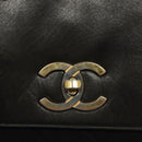 CHANEL Matelasse Shoulder Bag Lamb Skin Wool Black Gold CC Auth BA4941-18