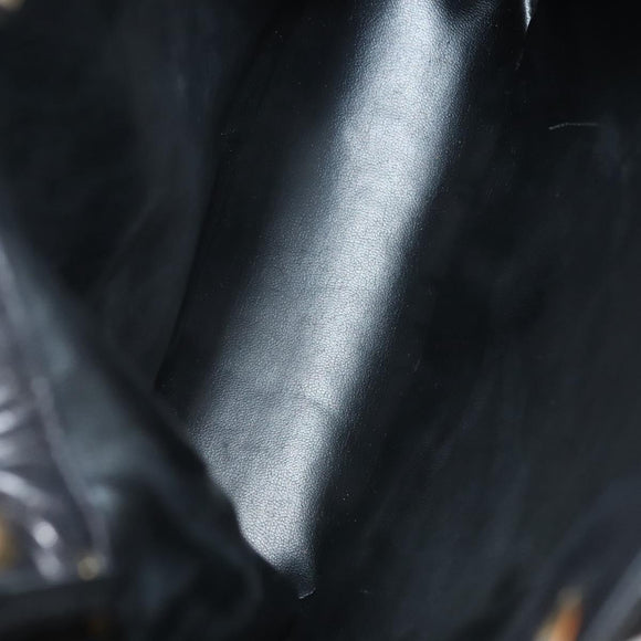 CHANEL Matelasse Shoulder Bag Lamb Skin Wool Black Gold CC Auth BA4941