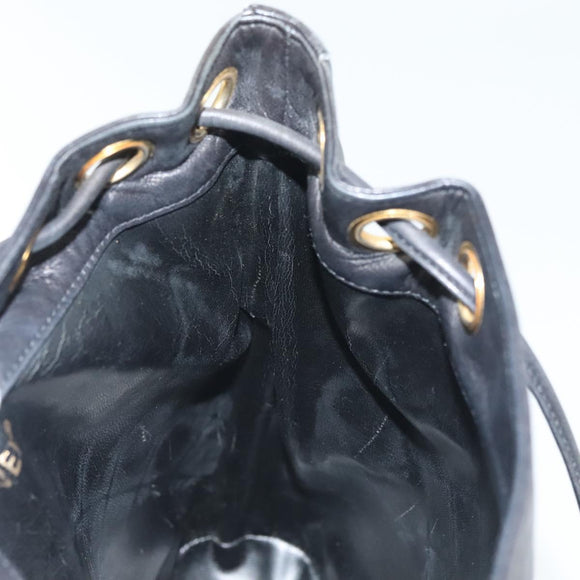 CHANEL Matelasse Shoulder Bag Lamb Skin Wool Black Gold CC Auth BA4941