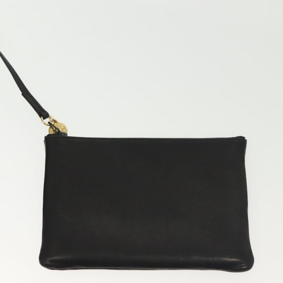 CHANEL Matelasse Shoulder Bag Lamb Skin Wool Black Gold CC Auth BA4941