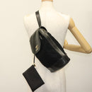 CHANEL Matelasse Shoulder Bag Lamb Skin Wool Black Gold CC Auth BA4941-27