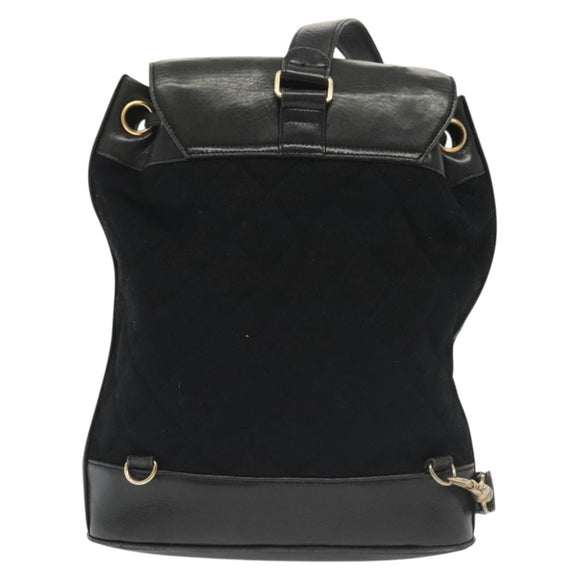 CHANEL Matelasse Shoulder Bag Lamb Skin Wool Black Gold CC Auth BA4941