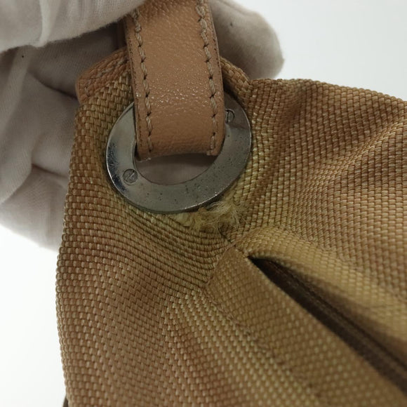 CHANEL Paris Biarritz Shoulder Bag Coated Canvas Beige Silver CC Auth BA4942