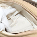 CHANEL Paris Biarritz Shoulder Bag Coated Canvas Beige Silver CC Auth BA4942-23