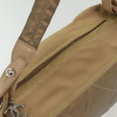 CHANEL Paris Biarritz Shoulder Bag Coated Canvas Beige Silver CC Auth BA4942-8
