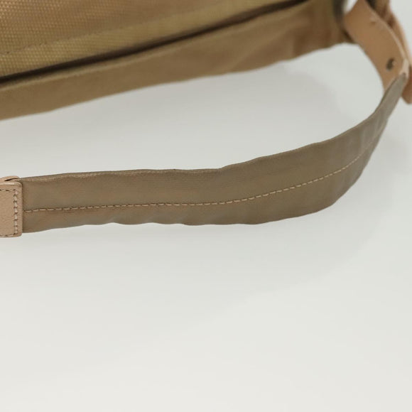 CHANEL Paris Biarritz Shoulder Bag Coated Canvas Beige Silver CC Auth BA4942