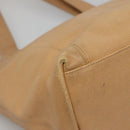 CHANEL COCO Mark Tote Bag Caviar Skin Beige Gold CC Auth BA4943-11