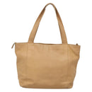 CHANEL COCO Mark Tote Bag Caviar Skin Beige Gold CC Auth BA4943-3