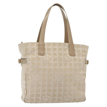 CHANEL New Travel Line Tote Bag Nylon Pink Gold CC Auth BA4944