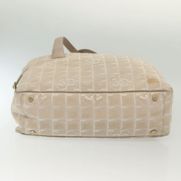 CHANEL New Travel Line Tote Bag Nylon Pink Gold CC Auth BA4944