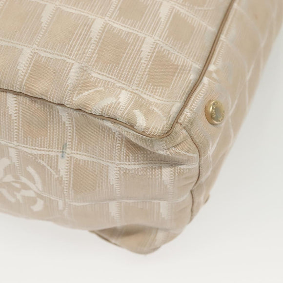 CHANEL New Travel Line Tote Bag Nylon Pink Gold CC Auth BA4944