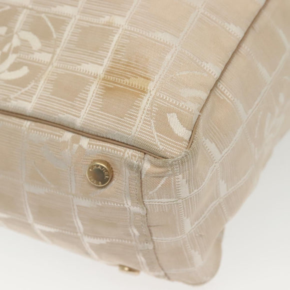 CHANEL New Travel Line Tote Bag Nylon Pink Gold CC Auth BA4944