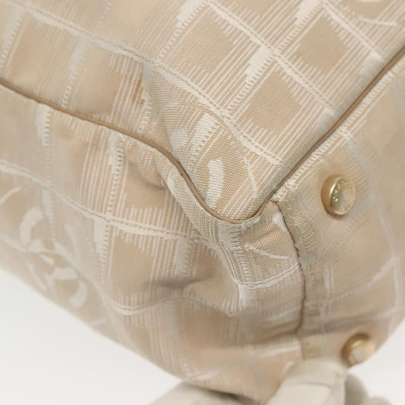 CHANEL New Travel Line Tote Bag Nylon Pink Gold CC Auth BA4944