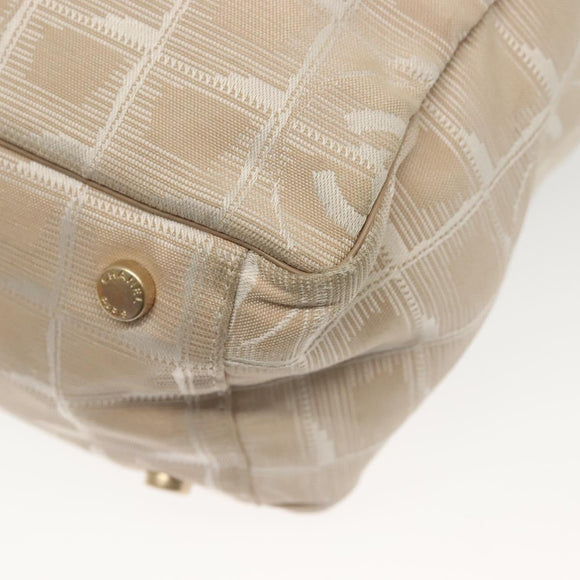 CHANEL New Travel Line Tote Bag Nylon Pink Gold CC Auth BA4944