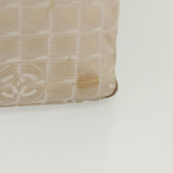 CHANEL New Travel Line Tote Bag Nylon Pink Gold CC Auth BA4944