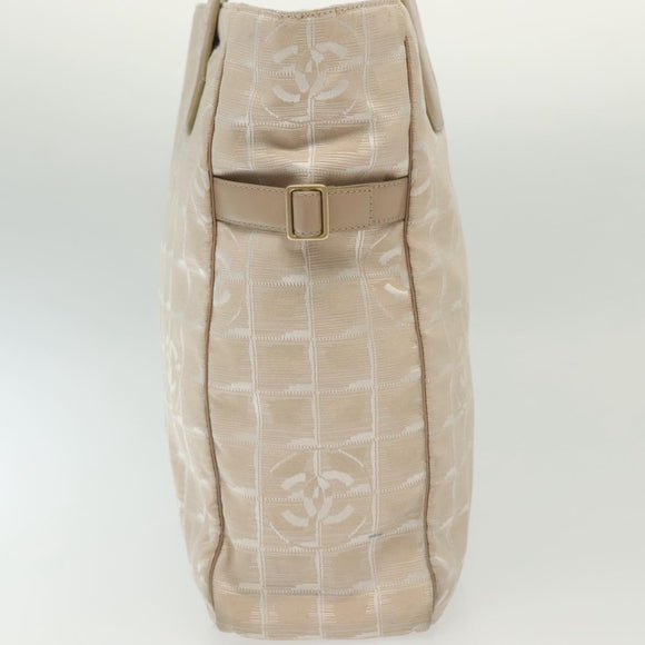 CHANEL New Travel Line Tote Bag Nylon Pink Gold CC Auth BA4944