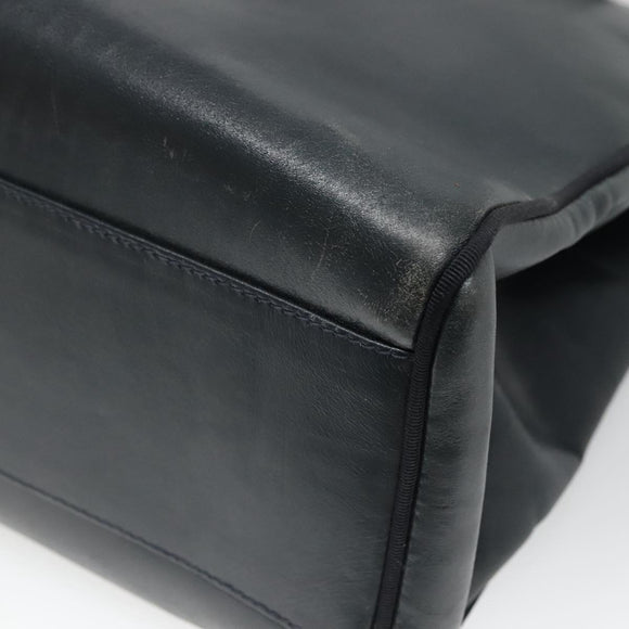 Salvatore Ferragamo Vala Shoulder Bag Leather Navy Gold Auth BA4945