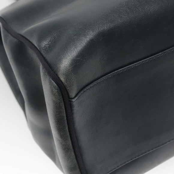 Salvatore Ferragamo Vala Shoulder Bag Leather Navy Gold Auth BA4945