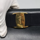 Salvatore Ferragamo Vala Shoulder Bag Leather Navy Gold Auth BA4945-10