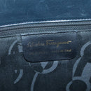 Salvatore Ferragamo Vala Shoulder Bag Leather Navy Gold Auth BA4945-12