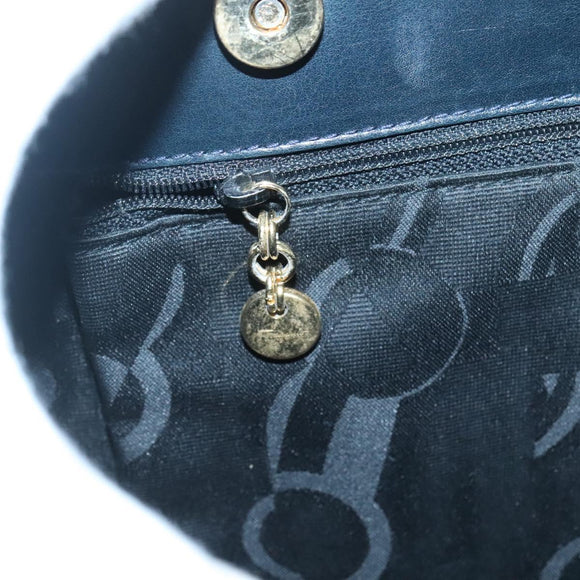 Salvatore Ferragamo Vala Shoulder Bag Leather Navy Gold Auth BA4945