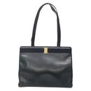 Salvatore Ferragamo Vala Shoulder Bag Leather Navy Gold Auth BA4945-13