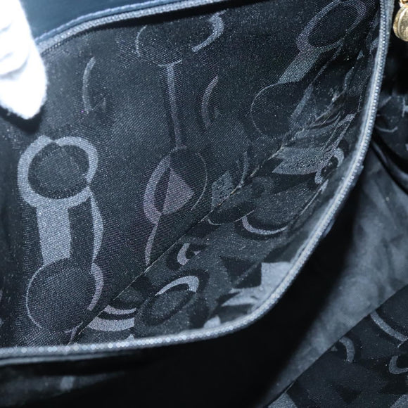 Salvatore Ferragamo Vala Shoulder Bag Leather Navy Gold Auth BA4945