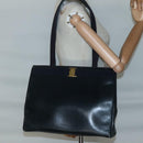 Salvatore Ferragamo Vala Shoulder Bag Leather Navy Gold Auth BA4945-21