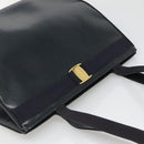Salvatore Ferragamo Vala Shoulder Bag Leather Navy Gold Auth BA4945-6