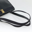 Salvatore Ferragamo Vala Shoulder Bag Leather Navy Gold Auth BA4945-7