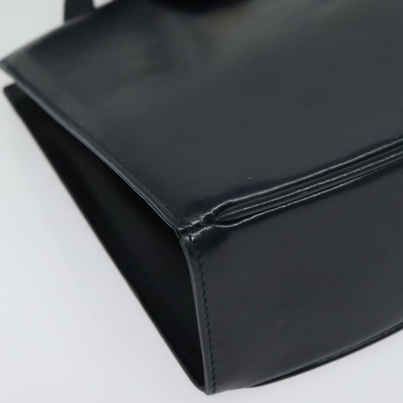 Salvatore Ferragamo Shoulder Bag Leather Navy Gold Auth BA4947